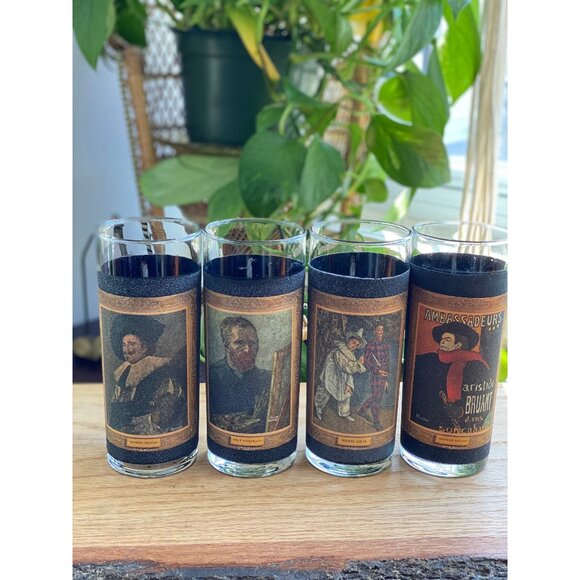 Vintage libbey Jim beam tall ball drinking water glasses cups textured tumblers - Picture 1 of 6